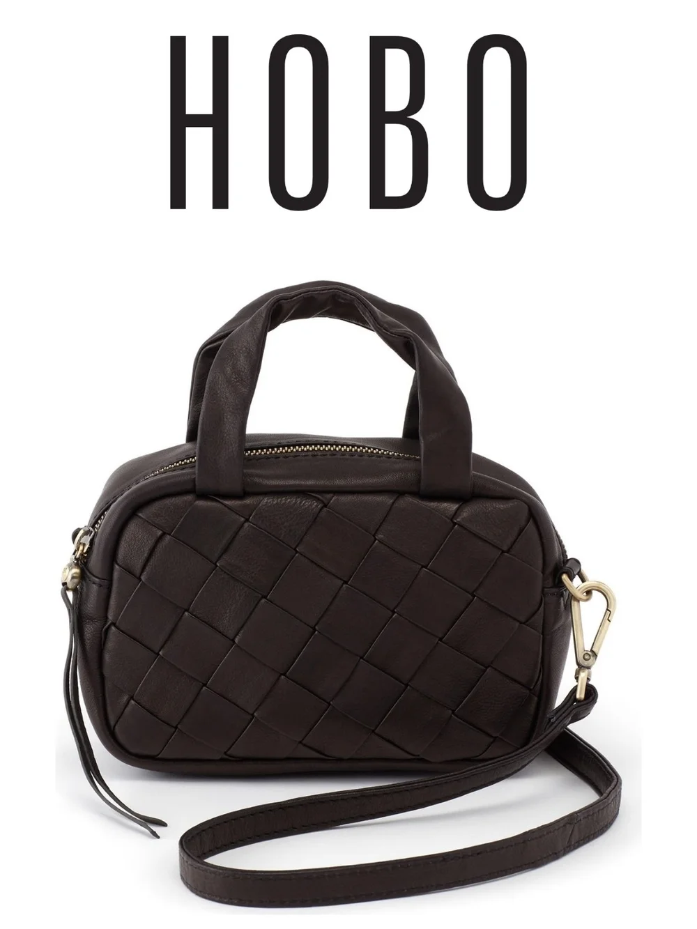 Hobo - Maze Woven Leather Satchel - Black